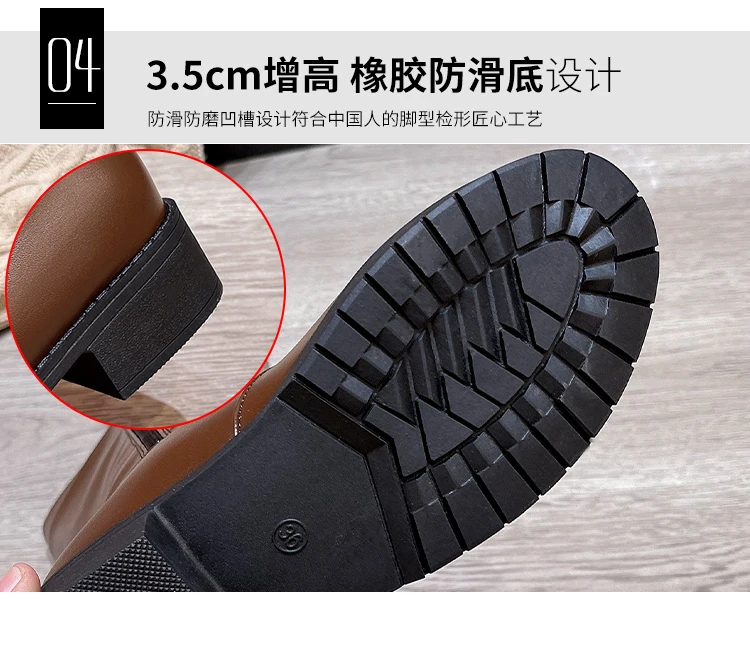 2023 New Winter Women's Knee-High Riding Equestrian Boots Leather Platform Shoes Woman Long Boots Office Lady Footwear Botas