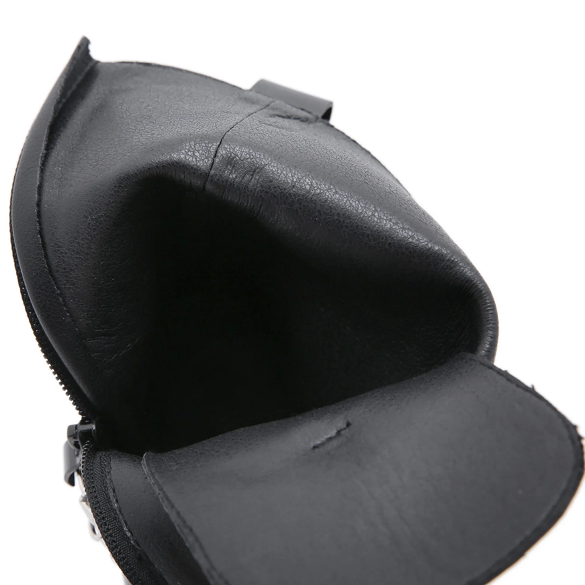 High Quality Leather Gothic Black Boots Women Heel Sexy Chain Chunky Heel Platform Boots Female Punk Style Ankle Boots Zipper