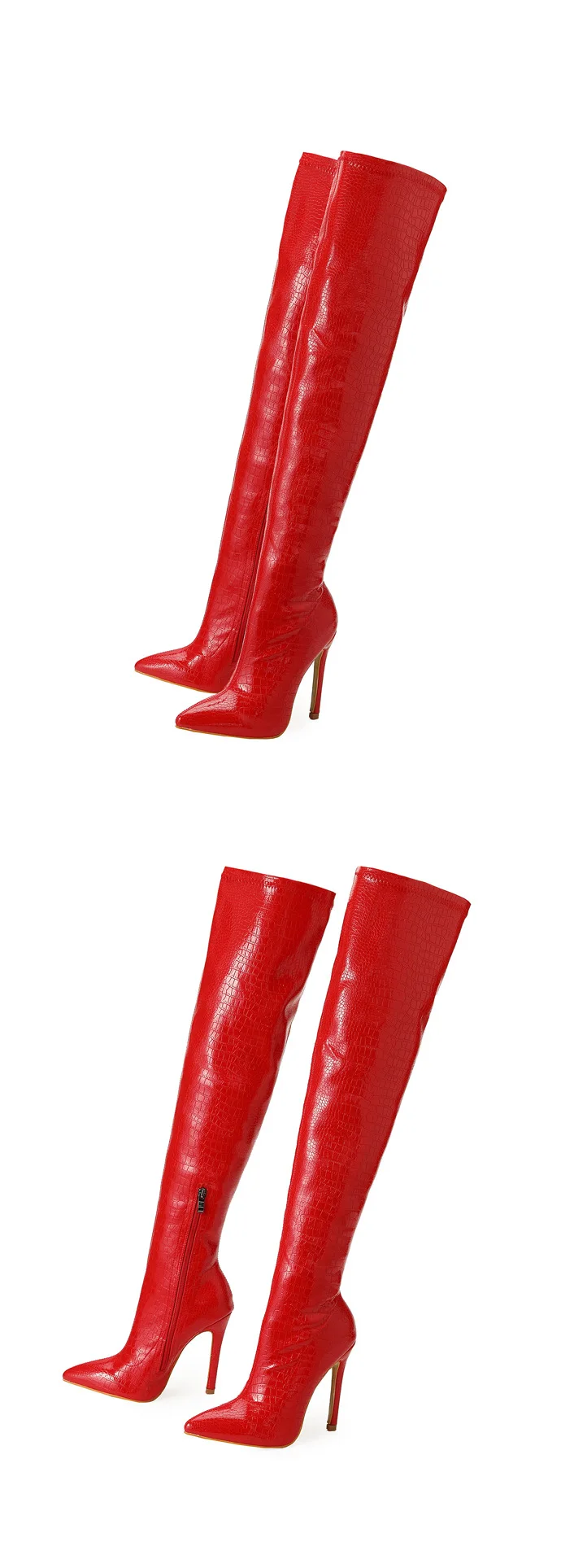 NEW Fashion Striped 11CM Thin Heels Ladies Boots 2023 Spring Sexy Over-the-Knee Side Zipper Slip-On Pointed Toe Botas Shoes NEW Fashion Striped 11CM Thin Heels Ladies Boots 2023 Spring Sexy Over-the-Knee Side Zipper Slip-On Pointed Toe Botas Shoes