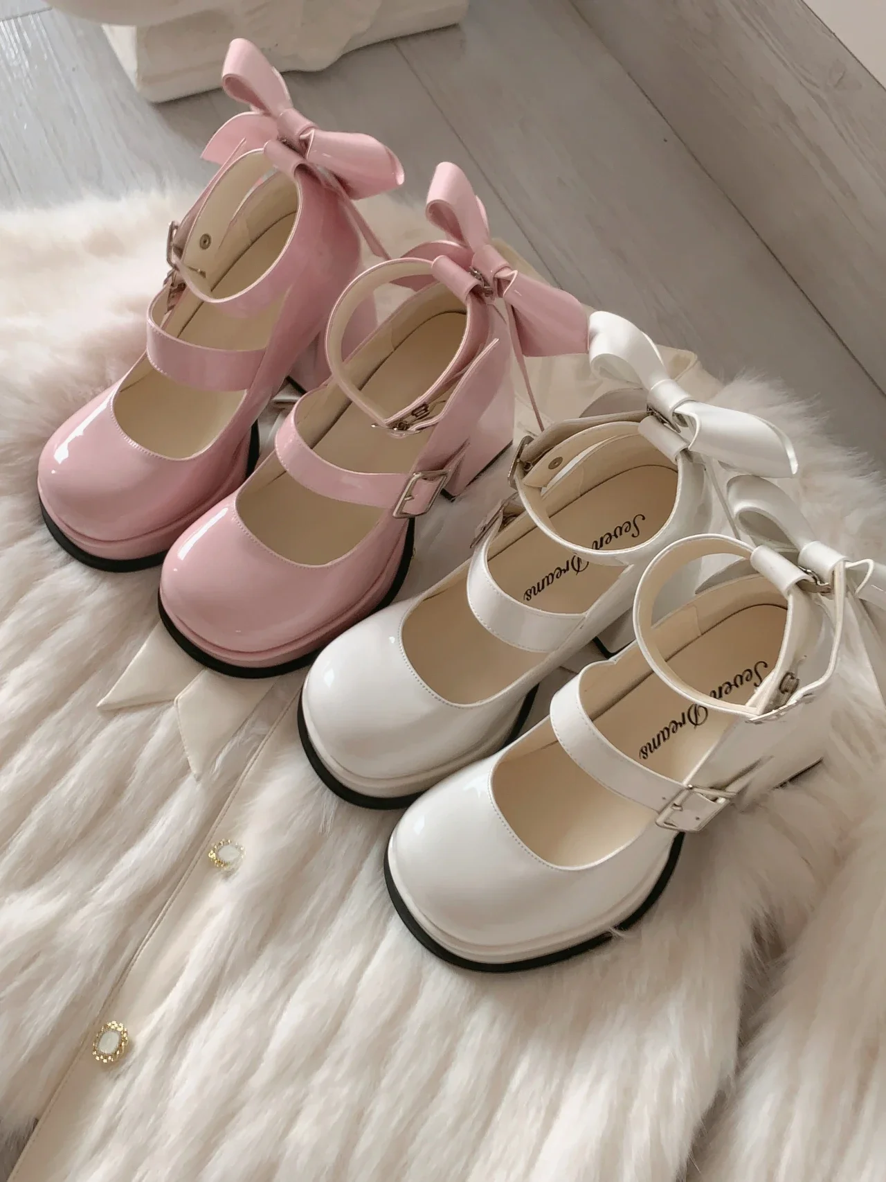 Lolita Shoes Pink Kawaii Shoes Leather Bow Platform Mary Jane Single Shoes Womens Sweet High Heels Japanese Original Pumps Lolita Shoes Pink Kawaii Shoes Leather Bow Platform Mary Jane Single Shoes Womens Sweet High Heels Japanese Original Pumps