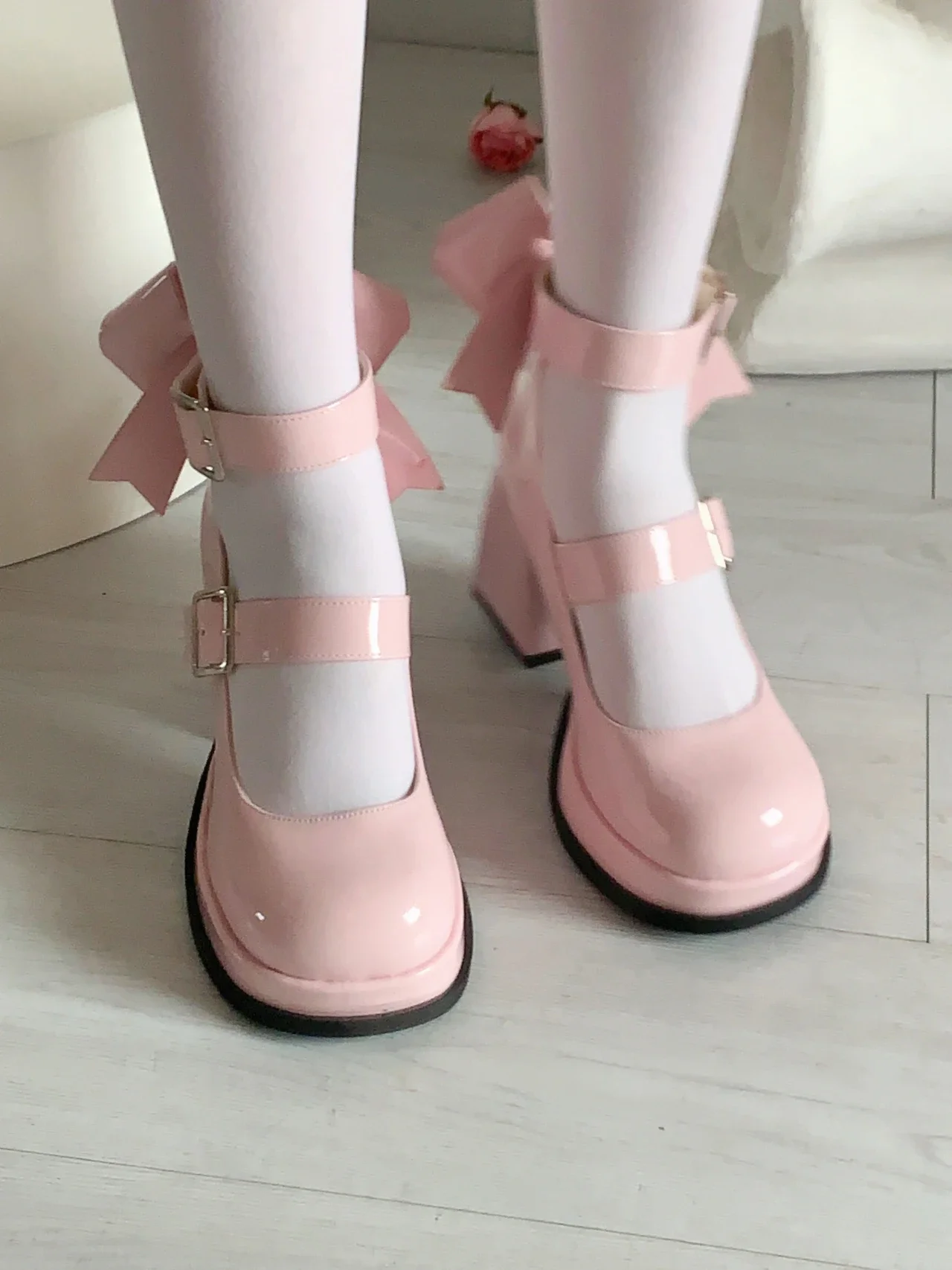 Lolita Shoes Pink Kawaii Shoes Leather Bow Platform Mary Jane Single Shoes Womens Sweet High Heels Japanese Original Pumps Lolita Shoes Pink Kawaii Shoes Leather Bow Platform Mary Jane Single Shoes Womens Sweet High Heels Japanese Original Pumps