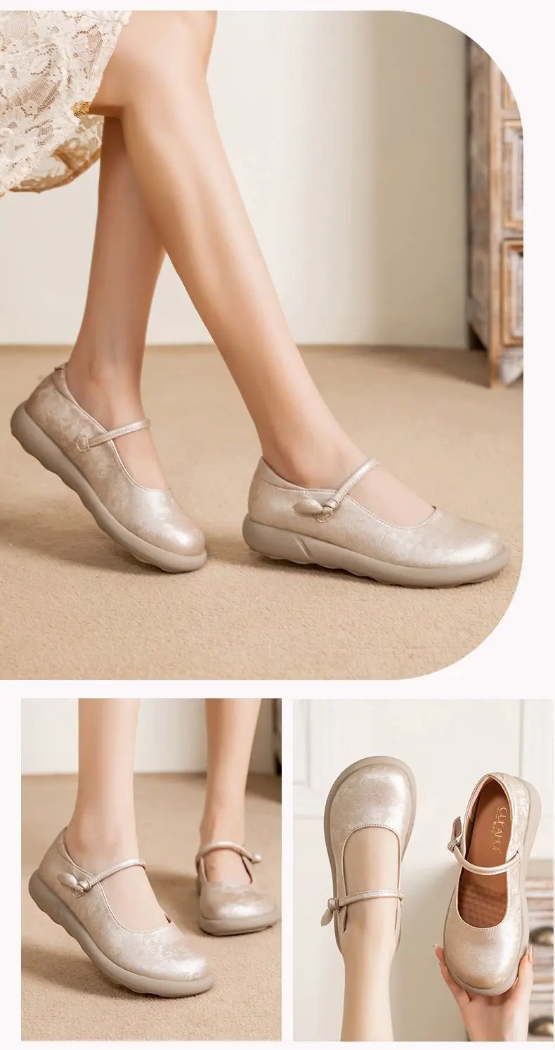 Mary Jane Flats Women's Wide Toe Shoes Ladies Soft Loafers Split Leather Shallow Shoes Mom Nurse Flats Woman Moccasin Mary Jane Flats Women's Wide Toe Shoes Ladies Soft Loafers Split Leather Shallow Shoes Mom Nurse Flats Woman Moccasin