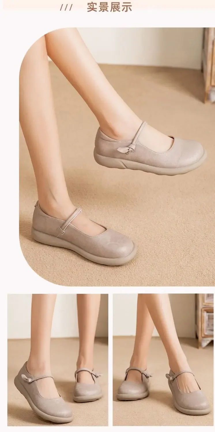 Mary Jane Flats Women's Wide Toe Shoes Ladies Soft Loafers Split Leather Shallow Shoes Mom Nurse Flats Woman Moccasin Mary Jane Flats Women's Wide Toe Shoes Ladies Soft Loafers Split Leather Shallow Shoes Mom Nurse Flats Woman Moccasin