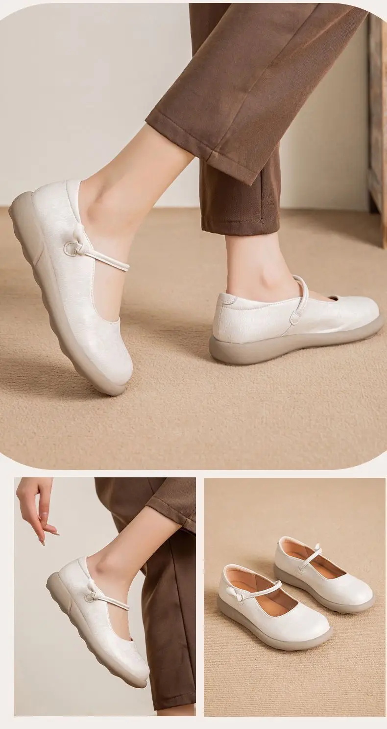 Mary Jane Flats Women's Wide Toe Shoes Ladies Soft Loafers Split Leather Shallow Shoes Mom Nurse Flats Woman Moccasin Mary Jane Flats Women's Wide Toe Shoes Ladies Soft Loafers Split Leather Shallow Shoes Mom Nurse Flats Woman Moccasin