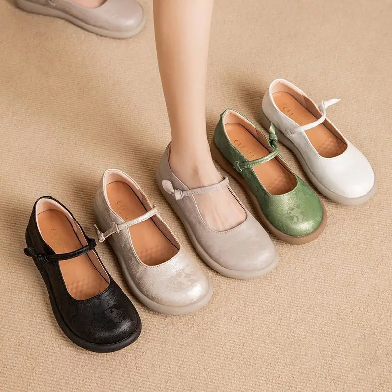 Mary Jane Flats Women's Wide Toe Shoes Ladies Soft Loafers Split Leather Shallow Shoes Mom Nurse Flats Woman Moccasin Mary Jane Flats Women's Wide Toe Shoes Ladies Soft Loafers Split Leather Shallow Shoes Mom Nurse Flats Woman Moccasin