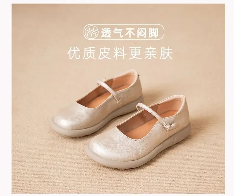 Mary Jane Flats Women's Wide Toe Shoes Ladies Soft Loafers Split Leather Shallow Shoes Mom Nurse Flats Woman Moccasin Mary Jane Flats Women's Wide Toe Shoes Ladies Soft Loafers Split Leather Shallow Shoes Mom Nurse Flats Woman Moccasin