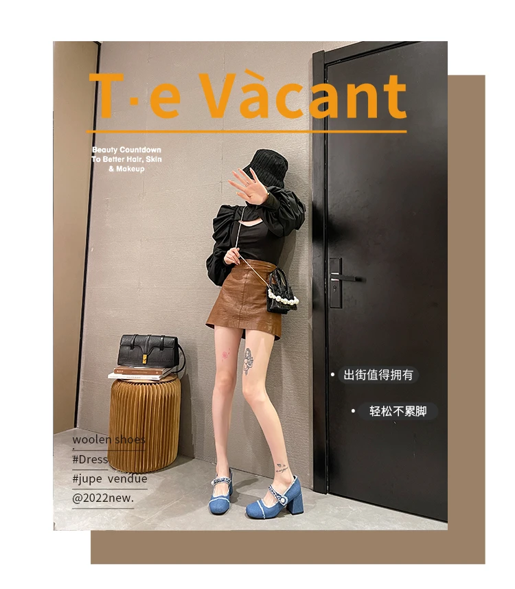 Round Toe High Heel Sandals Women Denim Cloth Pearl Metal Chain Decor Single Shoes Slingback Pumps Spring Retro Party blue Shoes Round Toe High Heel Sandals Women Denim Cloth Pearl Metal Chain Decor Single Shoes Slingback Pumps Spring Retro Party blue Shoes