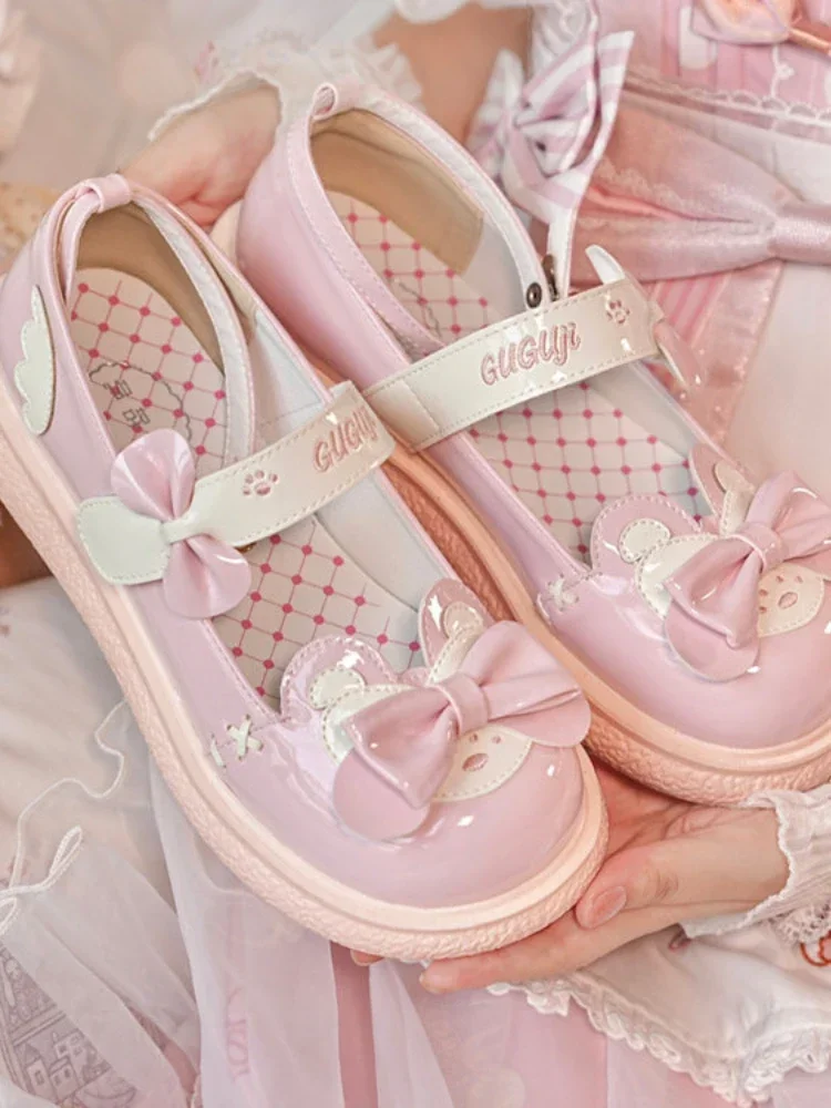 Japanese Bow Design Mary Jane Shoes Women Summer Sweet Small Leather Shoes Female Cute Round Head Lolita Thick Sole Shoes Japanese Bow Design Mary Jane Shoes Women Summer Sweet Small Leather Shoes Female Cute Round Head Lolita Thick Sole Shoes