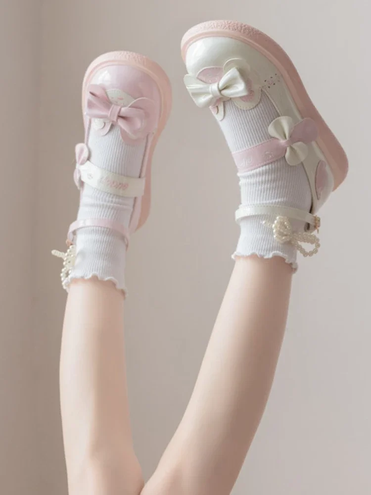 Japanese Bow Design Mary Jane Shoes Women Summer Sweet Small Leather Shoes Female Cute Round Head Lolita Thick Sole Shoes Japanese Bow Design Mary Jane Shoes Women Summer Sweet Small Leather Shoes Female Cute Round Head Lolita Thick Sole Shoes