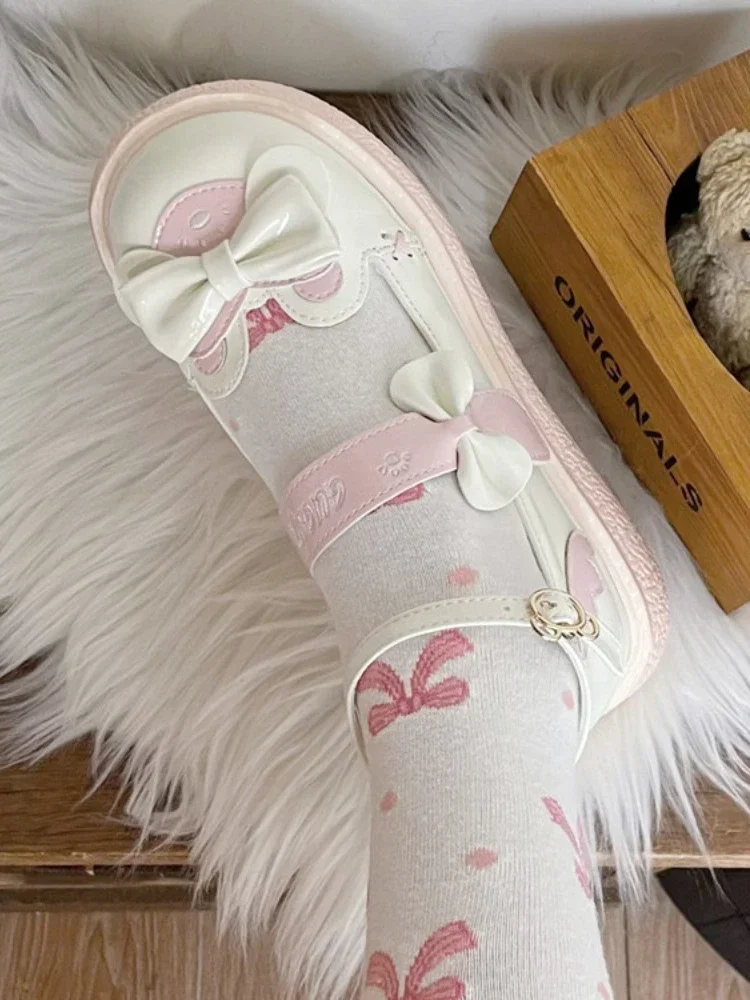 Japanese Bow Design Mary Jane Shoes Women Summer Sweet Small Leather Shoes Female Cute Round Head Lolita Thick Sole Shoes Japanese Bow Design Mary Jane Shoes Women Summer Sweet Small Leather Shoes Female Cute Round Head Lolita Thick Sole Shoes