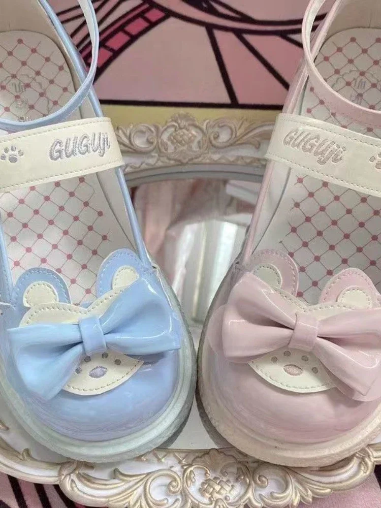 Japanese Bow Design Mary Jane Shoes Women Summer Sweet Small Leather Shoes Female Cute Round Head Lolita Thick Sole Shoes Japanese Bow Design Mary Jane Shoes Women Summer Sweet Small Leather Shoes Female Cute Round Head Lolita Thick Sole Shoes