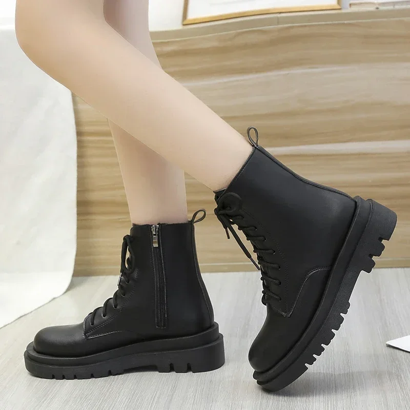 Women's Platform Shoes Autumn Round Toe Side Zipper Ankle Boots for Women Casual Sneakers Outdoor Women's Platform Boots Women's Platform Shoes Autumn Round Toe Side Zipper Ankle Boots for Women Casual Sneakers Outdoor Women's Platform Boots