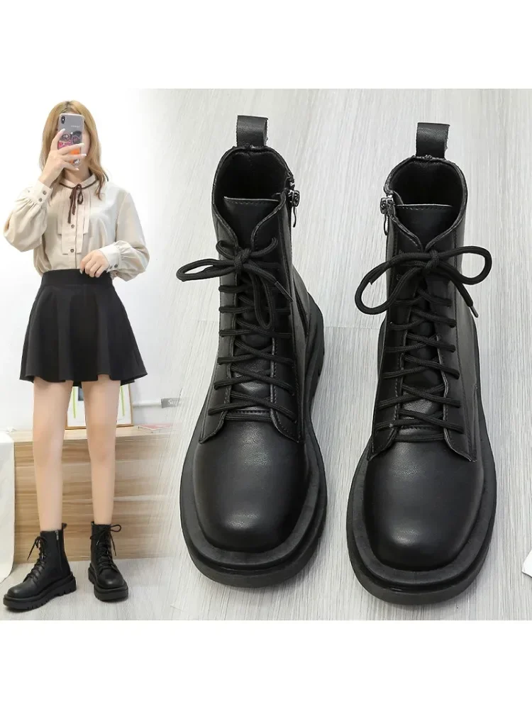 Women's Platform Shoes Autumn Round Toe Side Zipper Ankle Boots for Women Casual Sneakers Outdoor Women's Platform Boots Women's Platform Shoes Autumn Round Toe Side Zipper Ankle Boots for Women Casual Sneakers Outdoor Women's Platform Boots