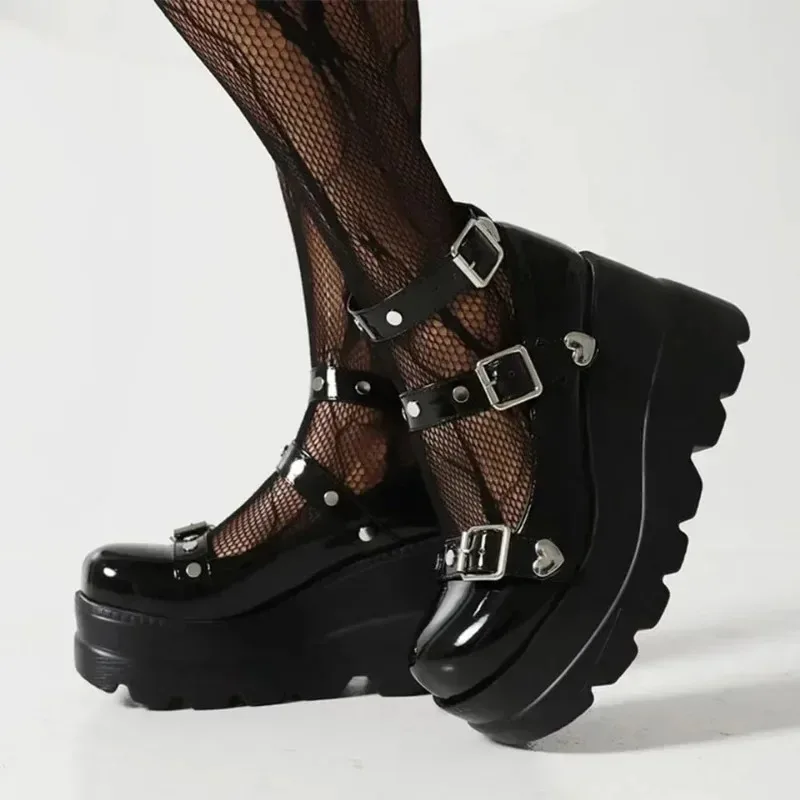Women Pumps Mary Jane Super High Heel Platform Wedge Spring Ladies Sandals Belt Buckle Classic Sweet Punk Female Lolita Shoes Women Pumps Mary Jane Super High Heel Platform Wedge Spring Ladies Sandals Belt Buckle Classic Sweet Punk Female Lolita Shoes