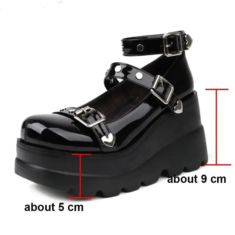 Women Pumps Mary Jane Super High Heel Platform Wedge Spring Ladies Sandals Belt Buckle Classic Sweet Punk Female Lolita Shoes Women Pumps Mary Jane Super High Heel Platform Wedge Spring Ladies Sandals Belt Buckle Classic Sweet Punk Female Lolita Shoes
