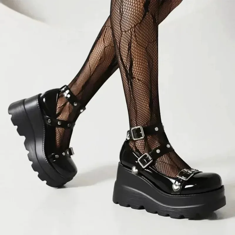 Women Pumps Mary Jane Super High Heel Platform Wedge Spring Ladies Sandals Belt Buckle Classic Sweet Punk Female Lolita Shoes Women Pumps Mary Jane Super High Heel Platform Wedge Spring Ladies Sandals Belt Buckle Classic Sweet Punk Female Lolita Shoes