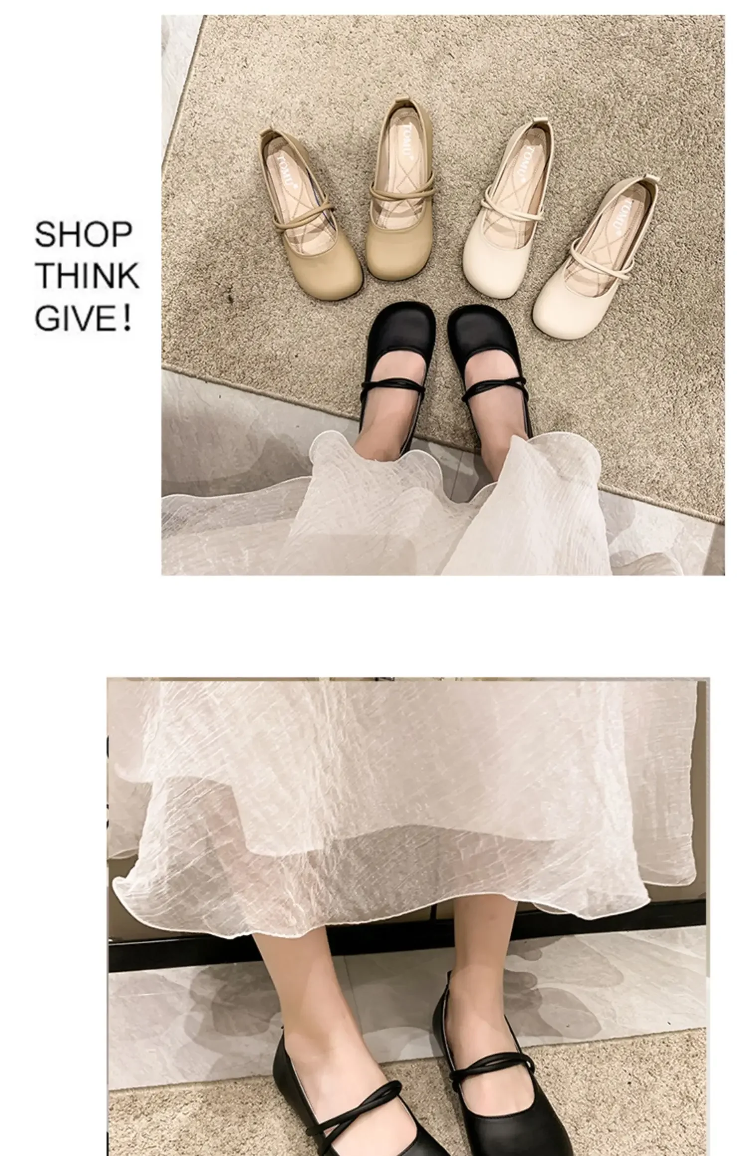 Shoes Woman Casual Female Sneakers Soft All-Match Shallow Mouth Flats Round Toe New Moccasin Grandma Summer Dress Mary Jane