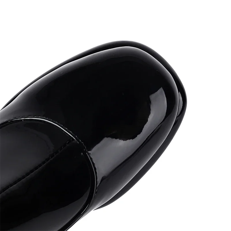 Women's Knee High Boots Leather Sexy Zipper Winter Shoes Black Gold Red Heeled Long Chelsea Boot Ladies Large Size Women's Knee High Boots Leather Sexy Zipper Winter Shoes Black Gold Red Heeled Long Chelsea Boot Ladies Large Size