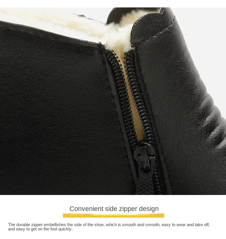 Mother Shoes Cotton Shoes Middle-aged Winter Warm Non-slip Soft Soled Ankle Boots Elderly Women's Shoes Plus Velvet Leather Shoe