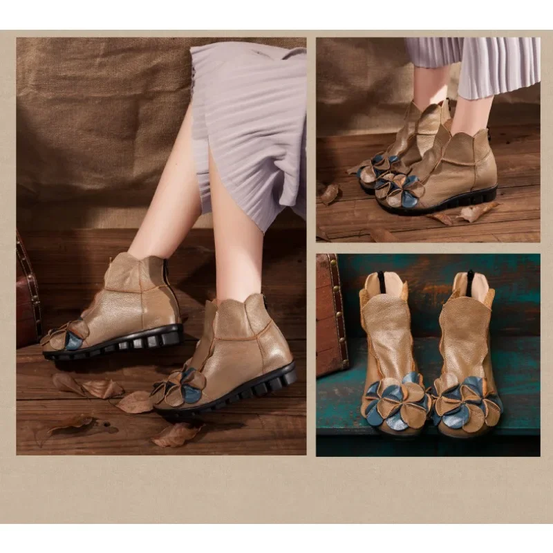 New Women Leather Shoes Leisure Middle Tube Short Boots Fashion National Wind Women Dance Shoes Manual Soft Sole Shoes New Women Leather Shoes Leisure Middle Tube Short Boots Fashion National Wind Women Dance Shoes Manual Soft Sole Shoes