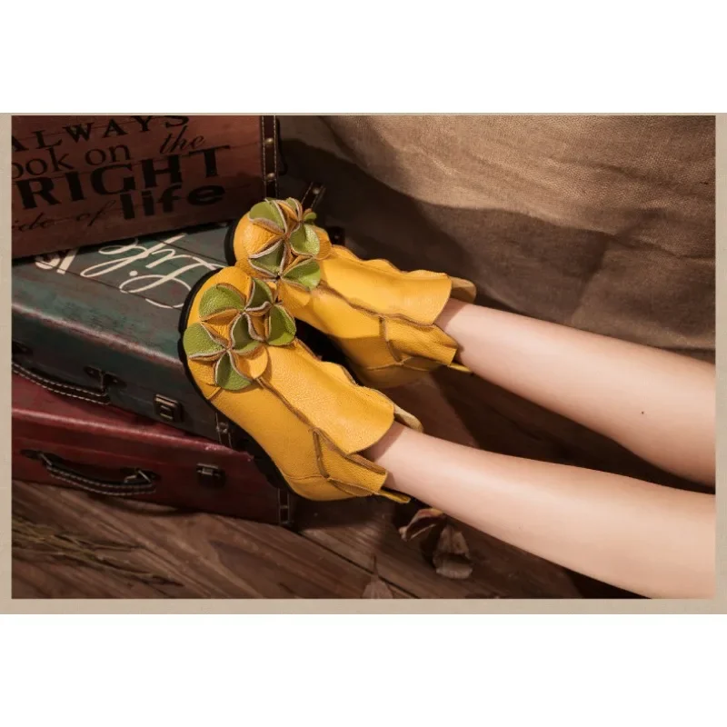 New Women Leather Shoes Leisure Middle Tube Short Boots Fashion National Wind Women Dance Shoes Manual Soft Sole Shoes New Women Leather Shoes Leisure Middle Tube Short Boots Fashion National Wind Women Dance Shoes Manual Soft Sole Shoes