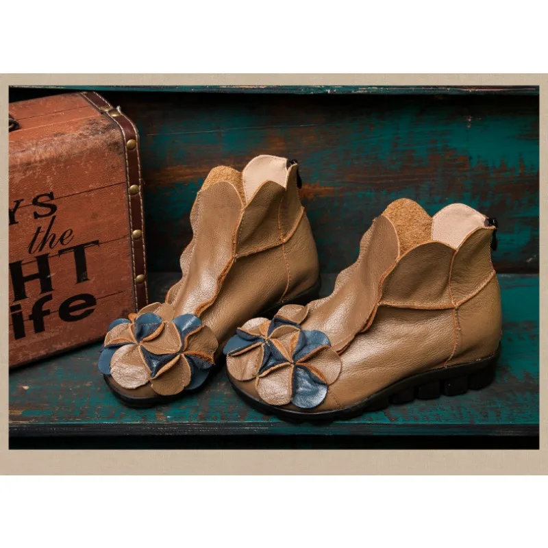 New Women Leather Shoes Leisure Middle Tube Short Boots Fashion National Wind Women Dance Shoes Manual Soft Sole Shoes New Women Leather Shoes Leisure Middle Tube Short Boots Fashion National Wind Women Dance Shoes Manual Soft Sole Shoes