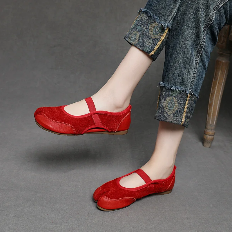 Cross Strap Tabi Hollow Flat Shoes Women Mary Jane Slip-on Split Toe Ballet Flats Trainers 2025 Summer Outdoor Walking Sneakers
