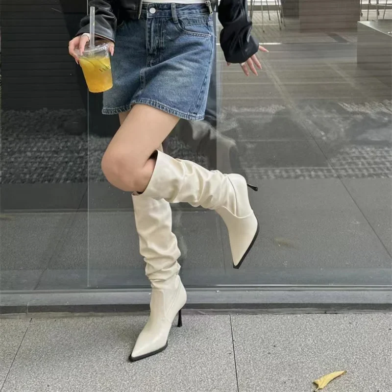 Sexy Winter Women High Boots Fashion Pointed Toe Stiletto Heel Long Boots Ladies Elegant Knee High Boots Shoes Sexy Winter Women High Boots Fashion Pointed Toe Stiletto Heel Long Boots Ladies Elegant Knee High Boots Shoes