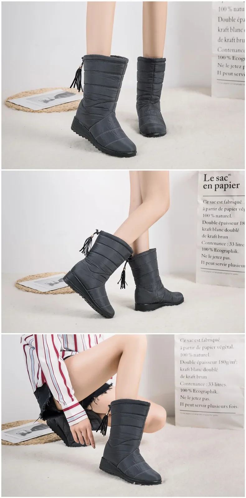 High Jane Tube Snow Boots Waterproof Windproof Warm Plush Comfy Multi-color Couples Mens Women Boots Plus Size 43 44 High Jane Tube Snow Boots Waterproof Windproof Warm Plush Comfy Multi-color Couples Mens Women Boots Plus Size 43 44