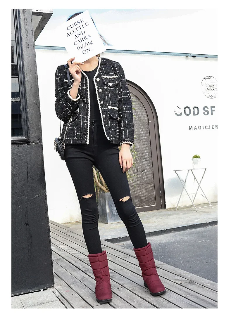 High Jane Tube Snow Boots Waterproof Windproof Warm Plush Comfy Multi-color Couples Mens Women Boots Plus Size 43 44 High Jane Tube Snow Boots Waterproof Windproof Warm Plush Comfy Multi-color Couples Mens Women Boots Plus Size 43 44