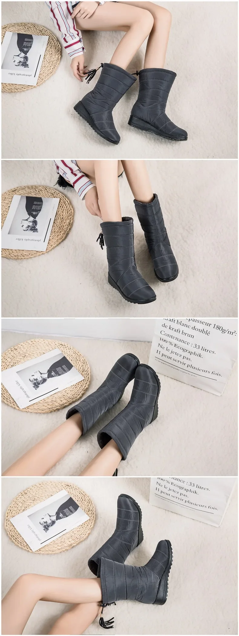 High Jane Tube Snow Boots Waterproof Windproof Warm Plush Comfy Multi-color Couples Mens Women Boots Plus Size 43 44 High Jane Tube Snow Boots Waterproof Windproof Warm Plush Comfy Multi-color Couples Mens Women Boots Plus Size 43 44