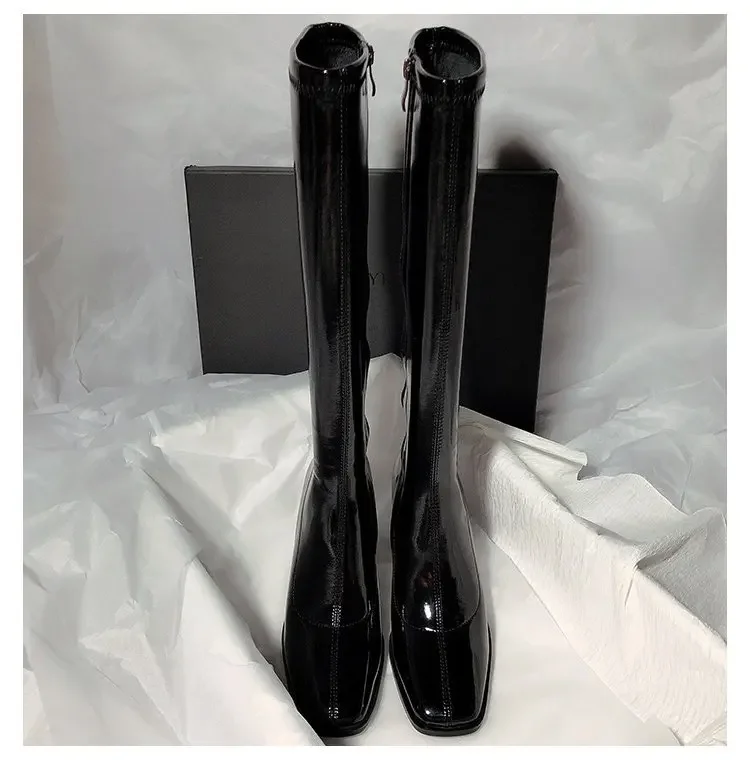 Women's PU Boots Boots-Women Luxury Designer Sexy Thigh High Heels High Sexy Female Shoes Zipper Winter Women's PU Boots Boots-Women Luxury Designer Sexy Thigh High Heels High Sexy Female Shoes Zipper Winter
