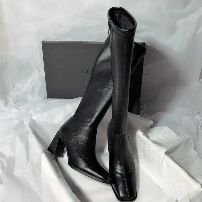 Women's PU Boots Boots-Women Luxury Designer Sexy Thigh High Heels High Sexy Female Shoes Zipper Winter