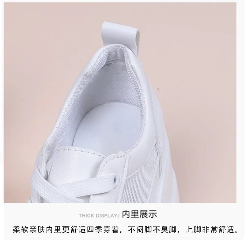 White Wedge Sneakers Shoes Platform Breathable Hollow Shoes Chunky Platform Heel Pumps Shoes Women Heels Zapatillas Mujer Tenis