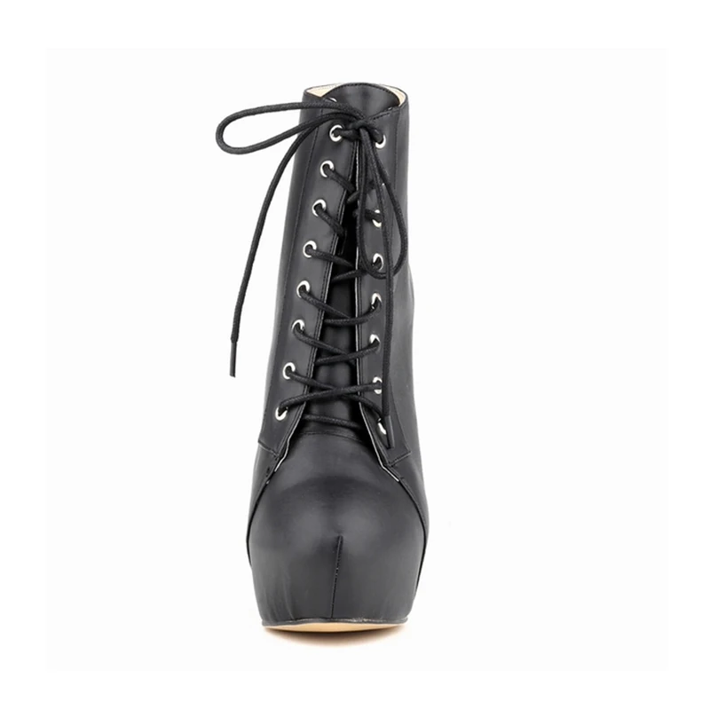 Women Ankle Boots Stilettos Autumn Winter Round Toe Pole Dance Sexy High Heels Pumps Fashion Zip Lace-Up Female Shoes Large Size Women Ankle Boots Stilettos Autumn Winter Round Toe Pole Dance Sexy High Heels Pumps Fashion Zip Lace-Up Female Shoes Large Size