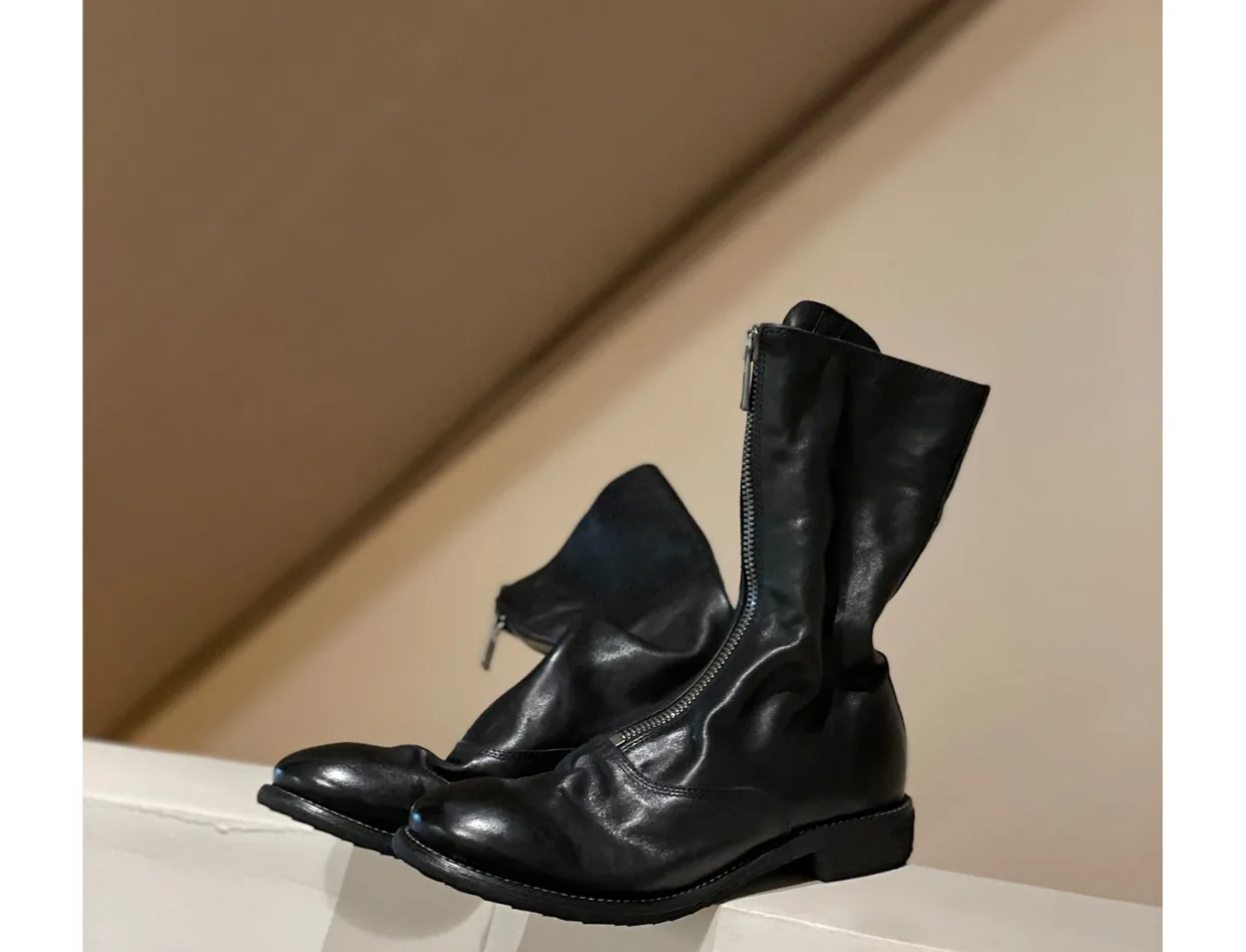 Retro Boots Women's Round Toe Mid-Calf Ort Boot Winter Warm Low Heel Rubber Outsole Leather Retro Boots Women's Round Toe Mid-Calf Ort Boot Winter Warm Low Heel Rubber Outsole Leather