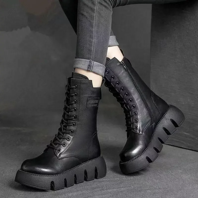 Plush Warm Thick Sole Boots New Fashion Women&rsquo;s Warm Platform Shoes Female Waterproof Boot  Botas De Mujer  Thigh High Boots