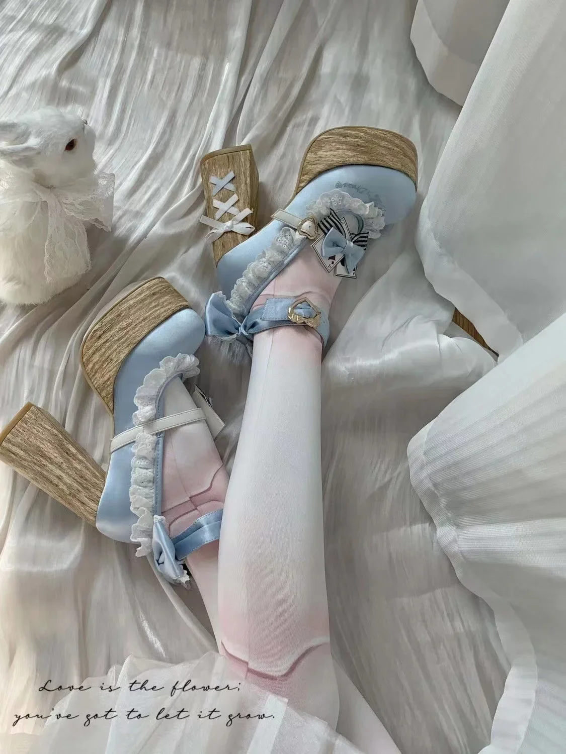 Lolita High Heels Ultra High Waterproof Platform Cute Girls Oes Faionable Comfortable Loers