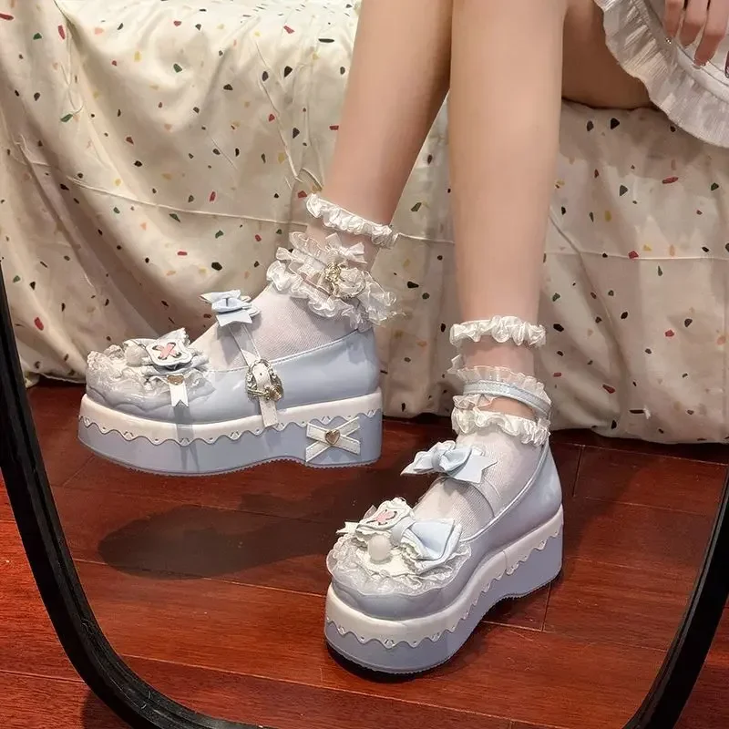 Cute Round Toe Thick Heel Mary Jane Single Shoes Japanese Style Women's Casual Footwear Soft Comfortable Jk Uniform Boots