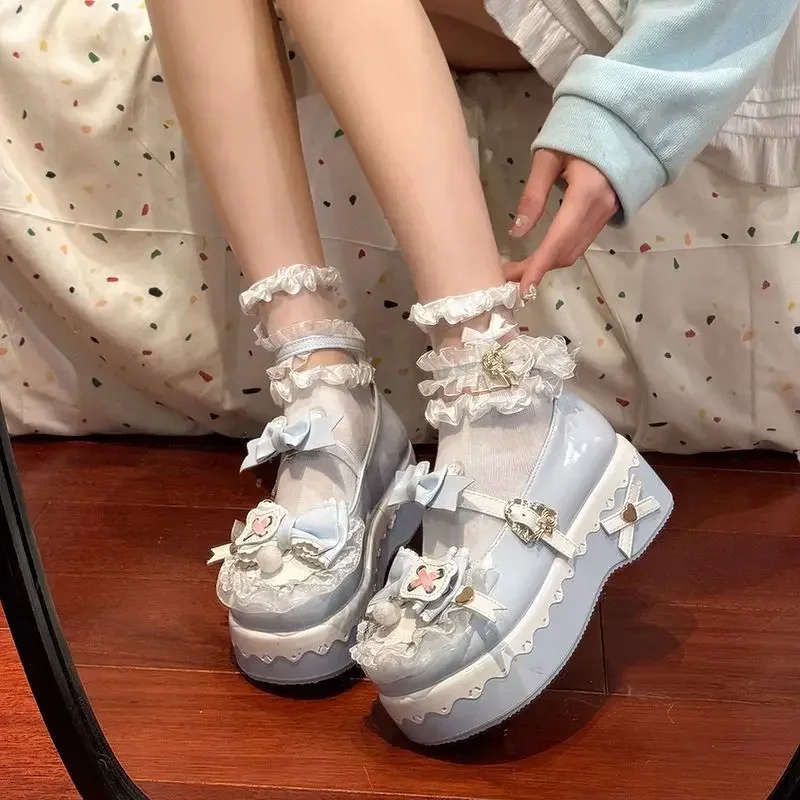 Cute Round Toe Thick Heel Mary Jane Single Shoes Japanese Style Women's Casual Footwear Soft Comfortable Jk Uniform Boots