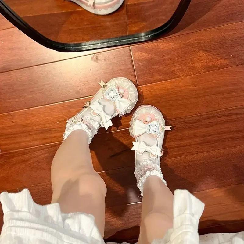 Cute Round Toe Thick Heel Mary Jane Single Shoes Japanese Style Women's Casual Footwear Soft Comfortable Jk Uniform Boots