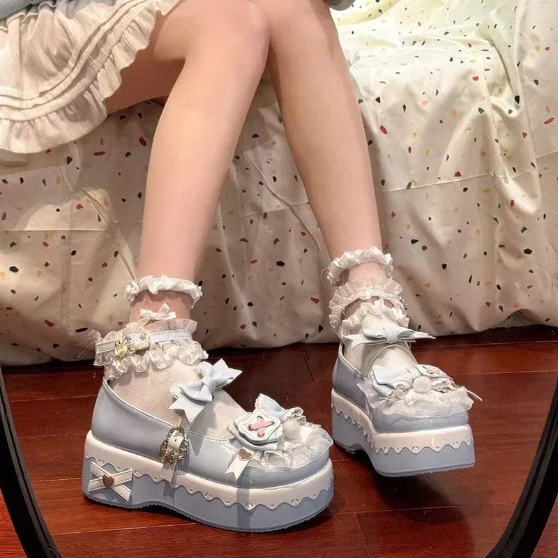 Cute Round Toe Thick Heel Mary Jane Single Shoes Japanese Style Women's Casual Footwear Soft Comfortable Jk Uniform Boots Cute Round Toe Thick Heel Mary Jane Single Shoes Japanese Style Women's Casual Footwear Soft Comfortable Jk Uniform Boots