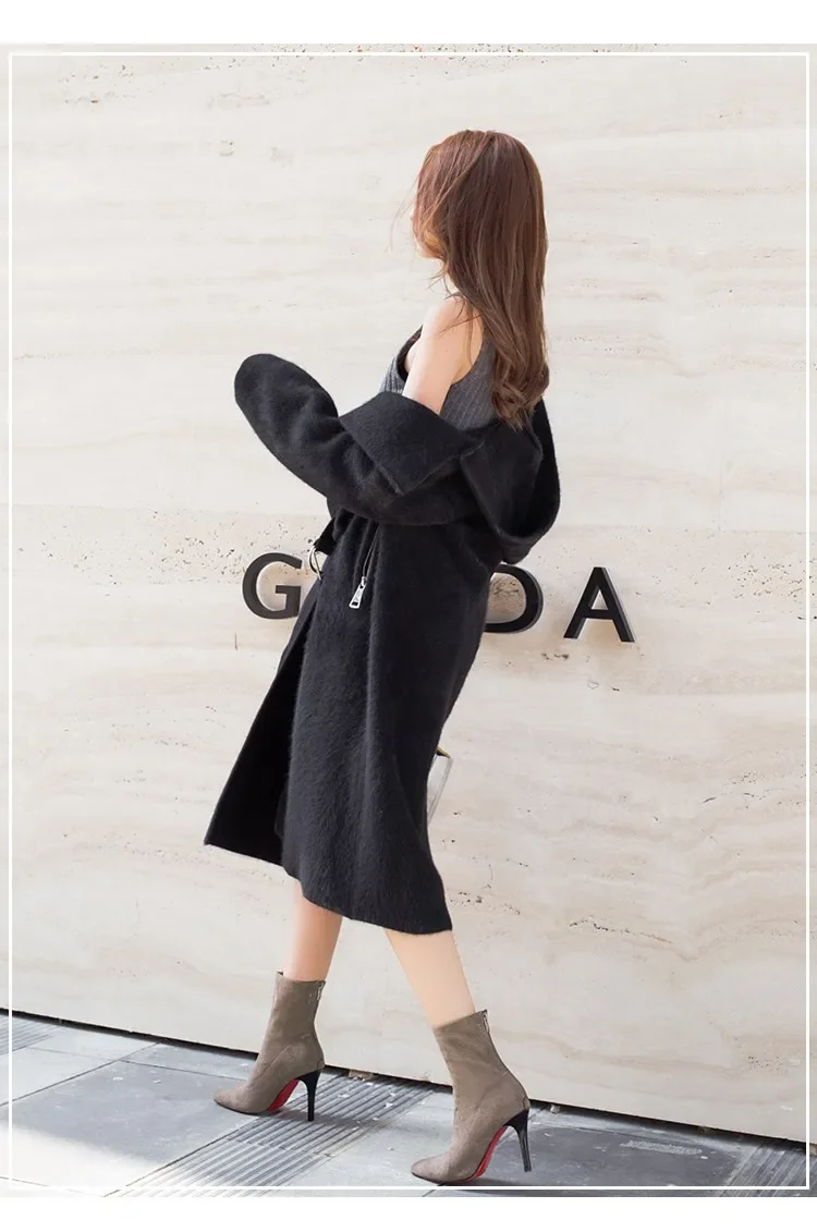 HOT Mid-barrel Boots Elastic Boots Pointed Toe Thin Heels for Women Black Ankle Stretch Fabric Winter High Heel Boots Rome