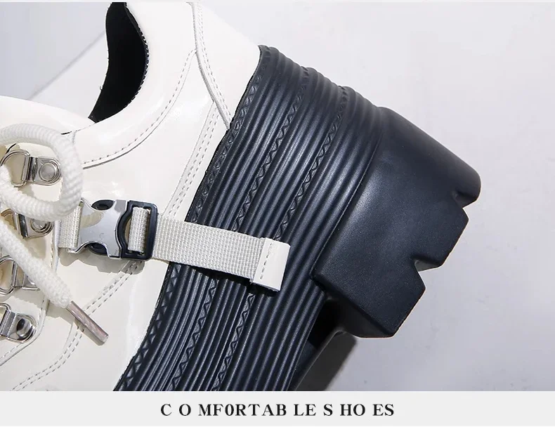 10CM Women Leather Platform Sneakers Spring Ladies Wedge Heels Chunky Shoes Pumps Woman Lace-Up Thick Sole Casual Walking Shoes 10CM Women Leather Platform Sneakers Spring Ladies Wedge Heels Chunky Shoes Pumps Woman Lace-Up Thick Sole Casual Walking Shoes