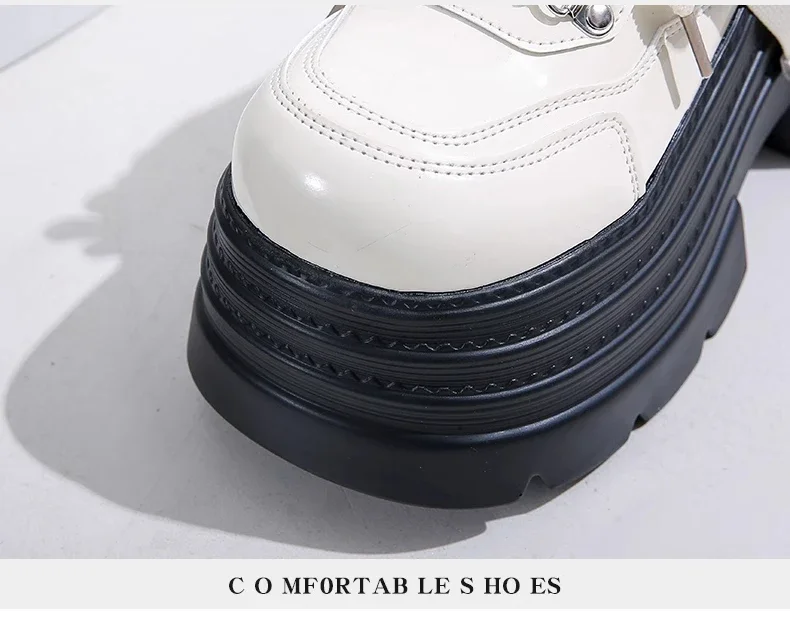 10CM Women Leather Platform Sneakers Spring Ladies Wedge Heels Chunky Shoes Pumps Woman Lace-Up Thick Sole Casual Walking Shoes 10CM Women Leather Platform Sneakers Spring Ladies Wedge Heels Chunky Shoes Pumps Woman Lace-Up Thick Sole Casual Walking Shoes