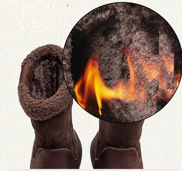 100% Genuine Leather Winter Shoes Women Snow Boots Flat Non-slip Cow Leather Ladies Winter Ankle Botas Warm Black 100% Genuine Leather Winter Shoes Women Snow Boots Flat Non-slip Cow Leather Ladies Winter Ankle Botas Warm Black