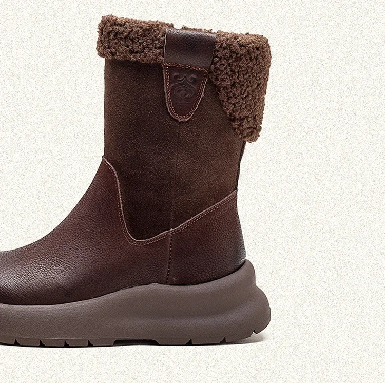 100% Genuine Leather Winter Shoes Women Snow Boots Flat Non-slip Cow Leather Ladies Winter Ankle Botas Warm Black 100% Genuine Leather Winter Shoes Women Snow Boots Flat Non-slip Cow Leather Ladies Winter Ankle Botas Warm Black