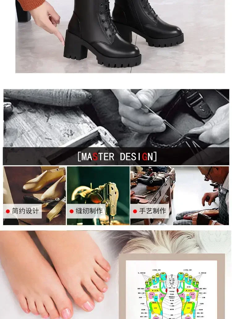 Side Zipper Women Snow Boots Outdoor Nonslip Shoes Fashion Warm Women Leather Boots Female Casual Comfortable Shoe Botas