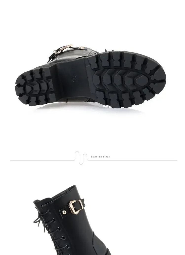 Side Zipper Women Snow Boots Outdoor Nonslip Shoes Fashion Warm Women Leather Boots Female Casual Comfortable Shoe Botas