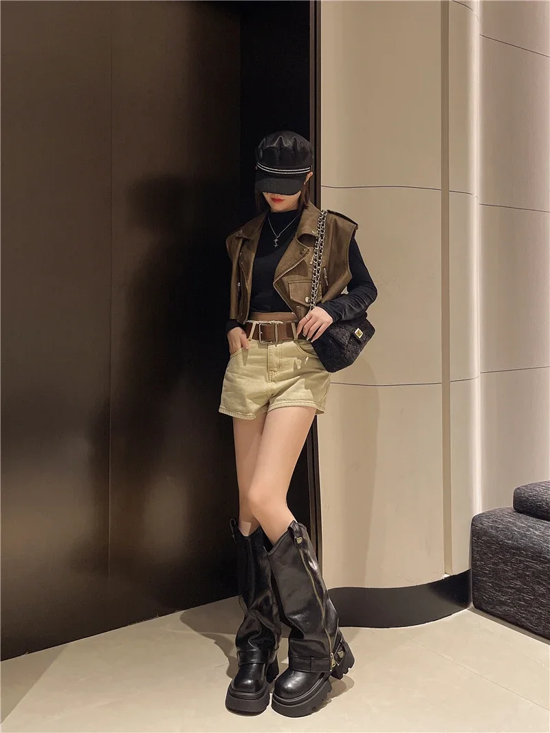 Women's Boots 2025 New Style Retro High Western Boots for Autumn and Winter Fashion Versatile Female Knight Boots Women's Boots 2025 New Style Retro High Western Boots for Autumn and Winter Fashion Versatile Female Knight Boots